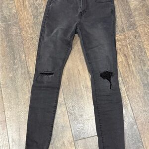 True Religion Black Skinny Distressed Jeans